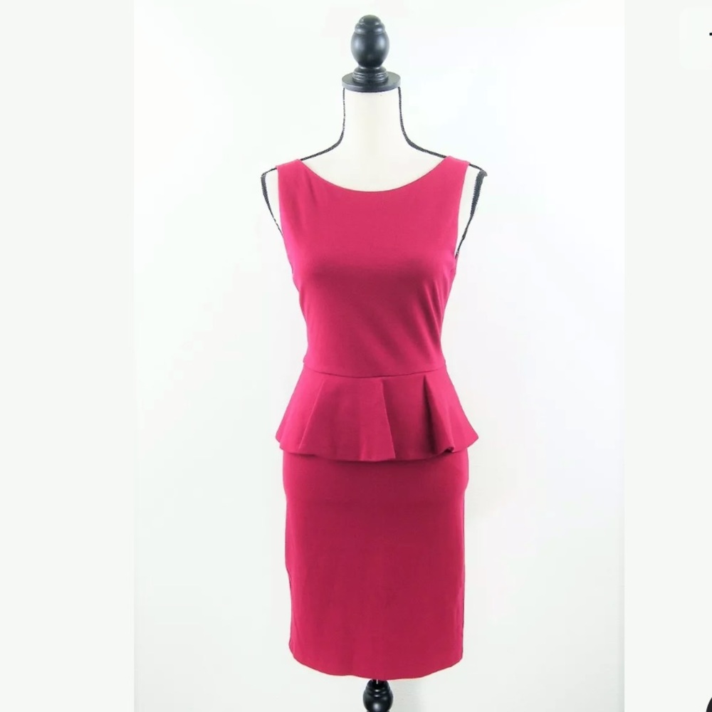 Alice + Olivia Cranberry Tracey Peplum Dress XS